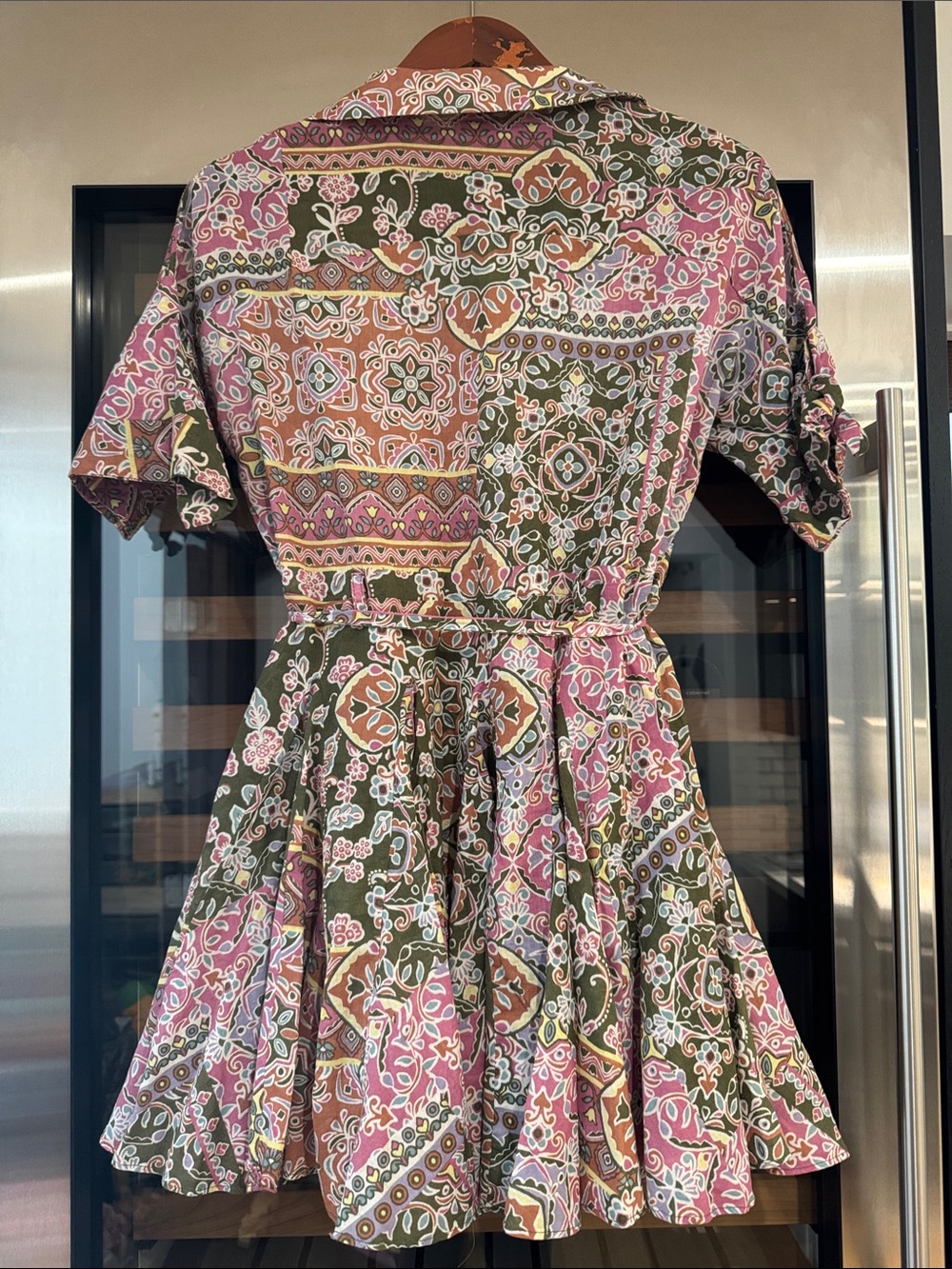 Dress Forum Boho Patchwork Paisley Mini Dress Tassel Tie Small - Picture 5 of 6
